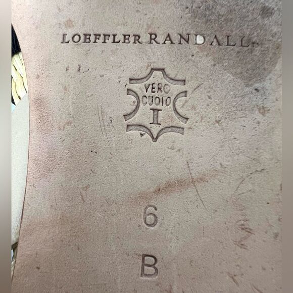 Loeffler Randall Fawn Ankle Strap Sandal Leather Raffia Size 6 - Picture 9 of 10